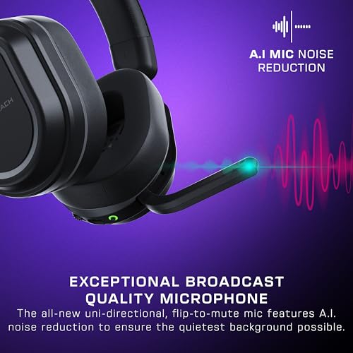 Black Wireless Gaming Headset with Memory Foam Cushions Y814