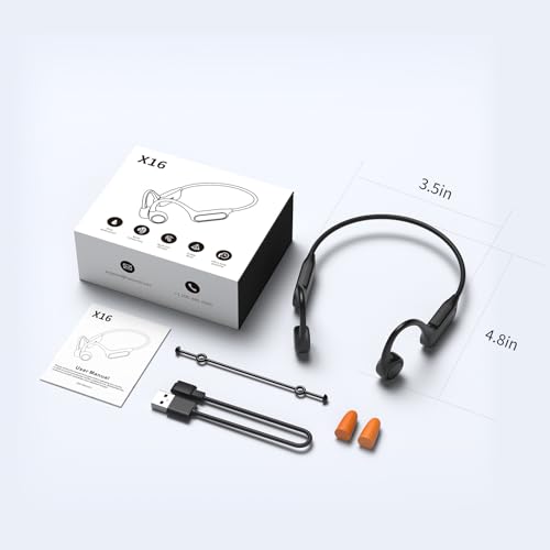 Bone Conduction Headphones, Open Ear IPX8 Waterproof Bluetooth 5.4 with Mic, 10H Playtime Wireless Earbuds H561805