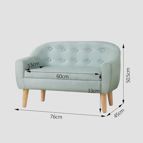 Blue Double Seat Children Reclining Couch Sofa U6710