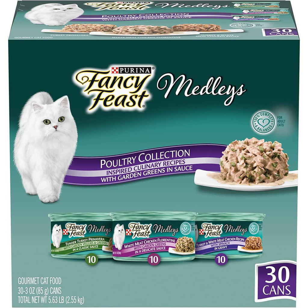 Wet Cat Food Variety Pack Poultry Collection with Garden Greens in Sauce N321361
