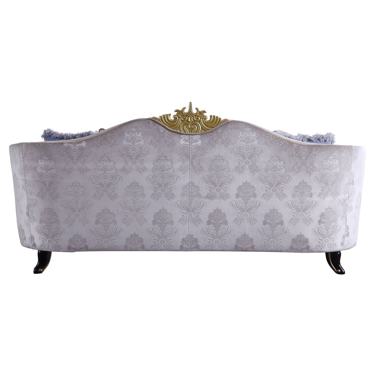 Cream Fabric Upholstered Sofa with 7 Pillows O82738