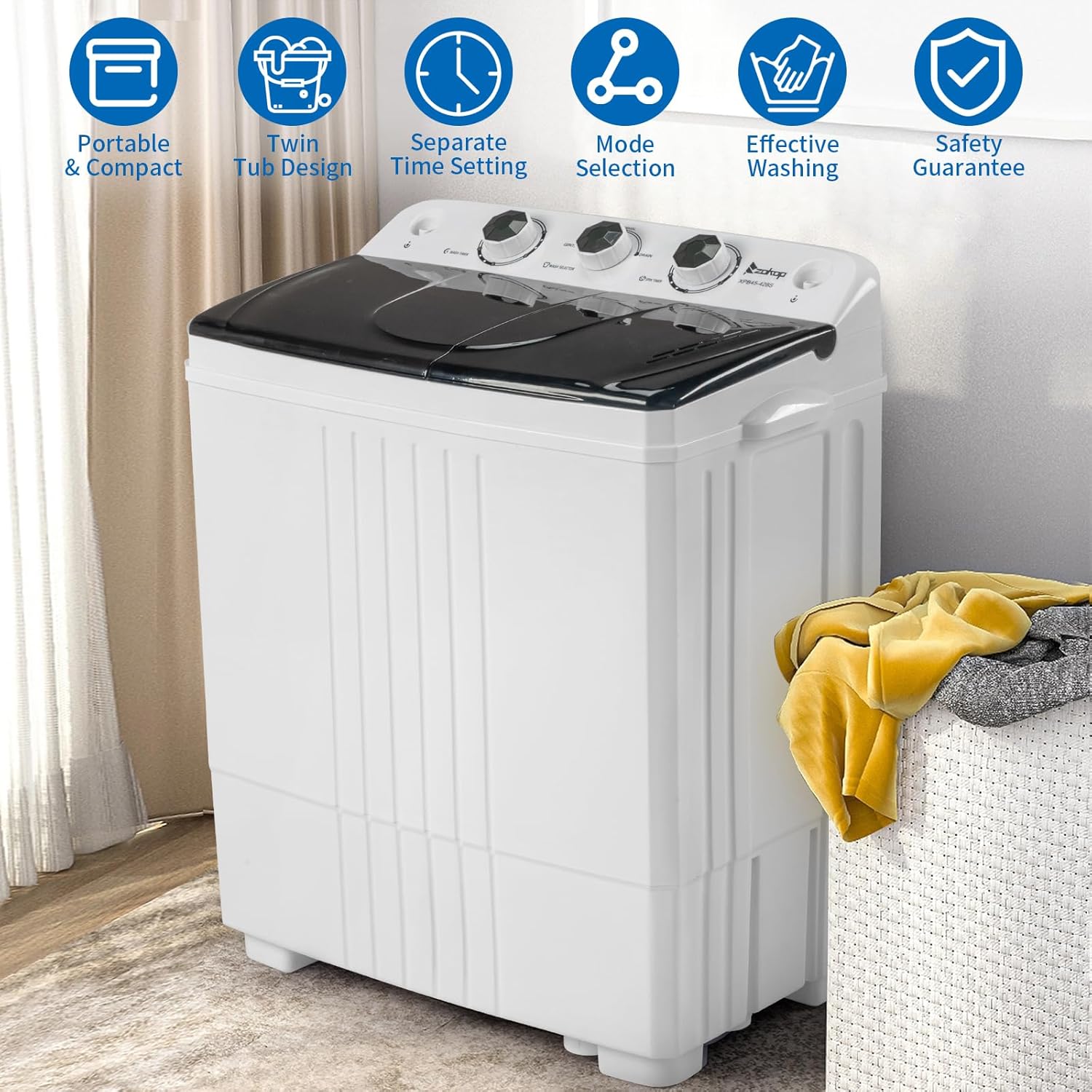 20LBS Compact Mini Twin Tub Washer H705
