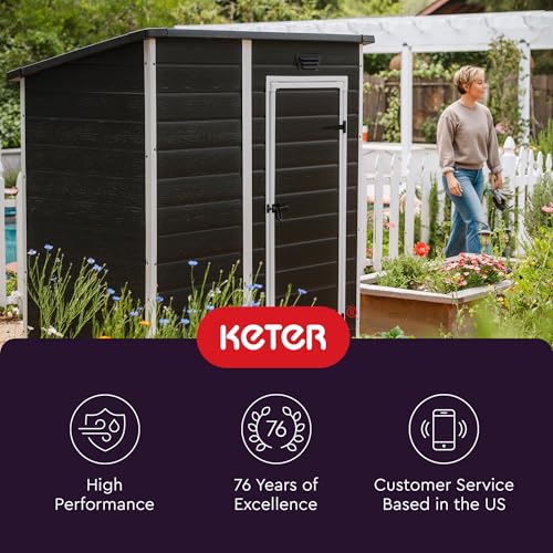 Black and White 4x6 Resin Outdoor Storage Shed K7214