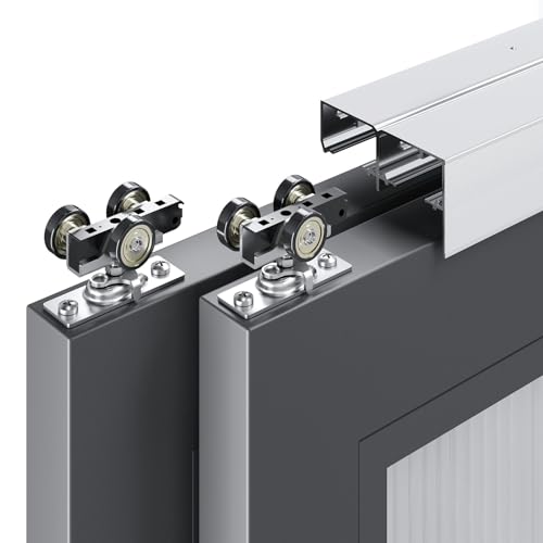 6FT Bypass Double Sliding Pocket Door Hardware Kit, Aluminum B4087
