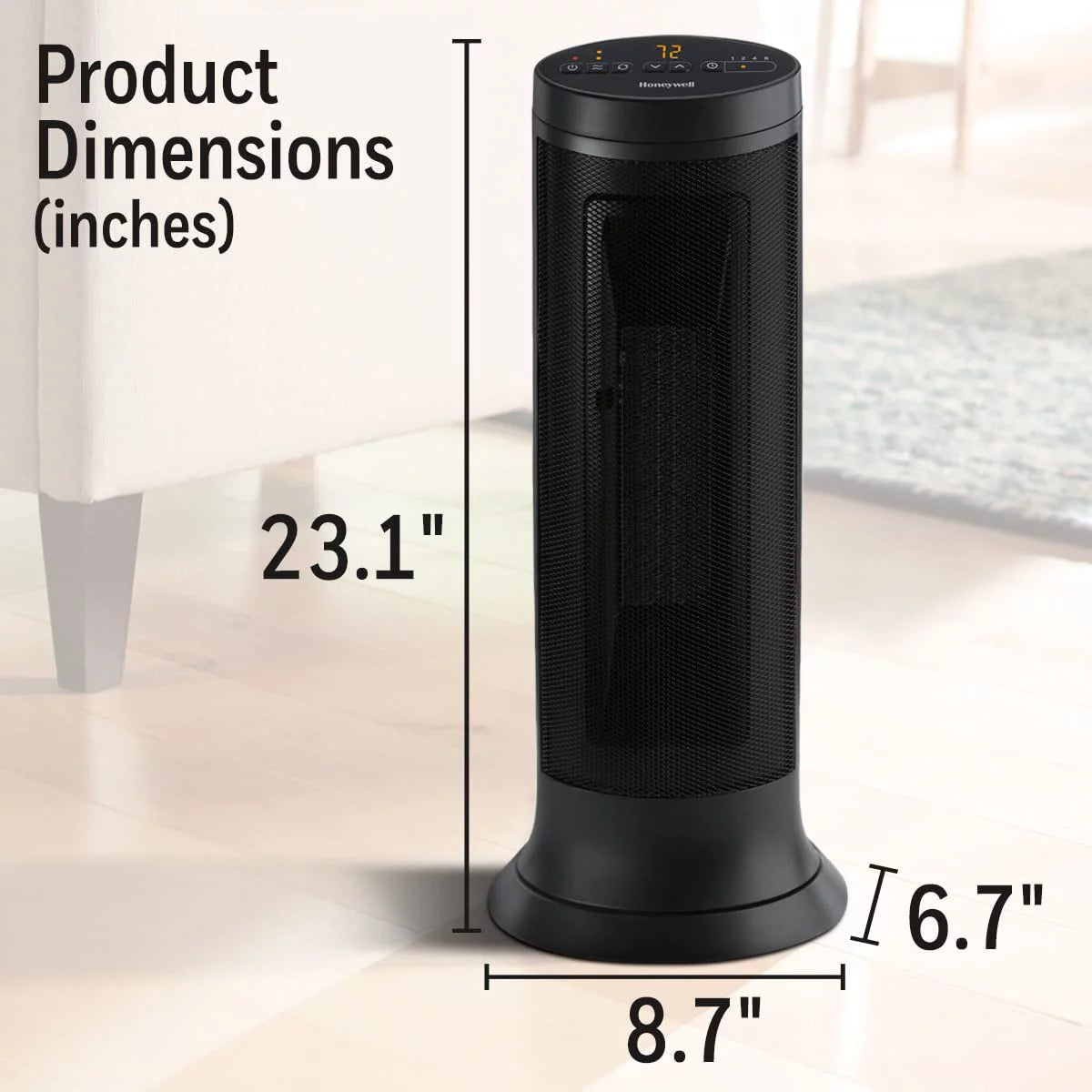 Black Slim Ceramic Portable Heater P757755
