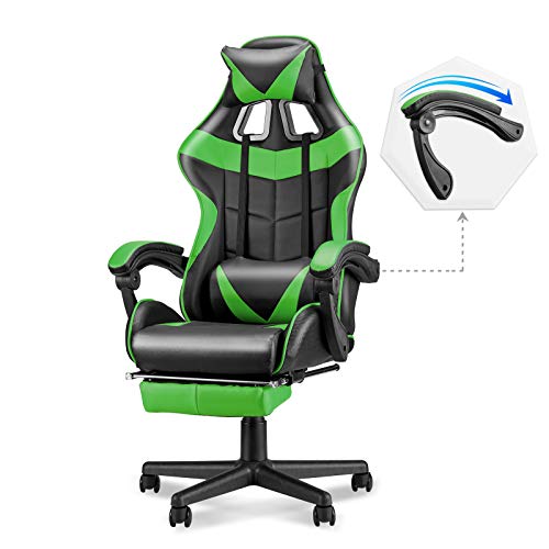 Pink Gaming Chair with Footrest I628