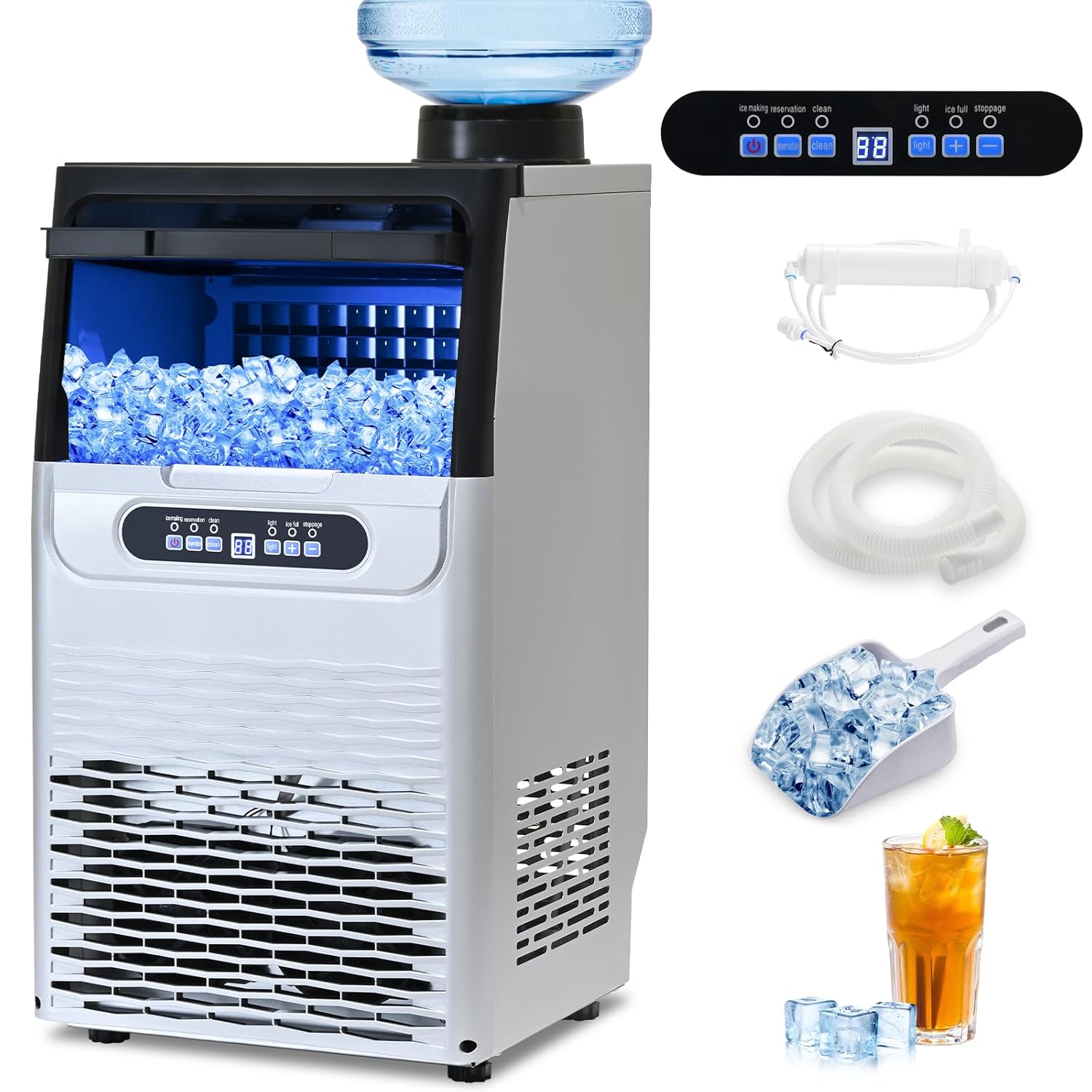 100Lbs/24H Ice Maker Machine with 20lbs Storage A529
