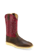 Men's Shaft Western Boot Broad Square Toe Red 8 D(M) US P102707