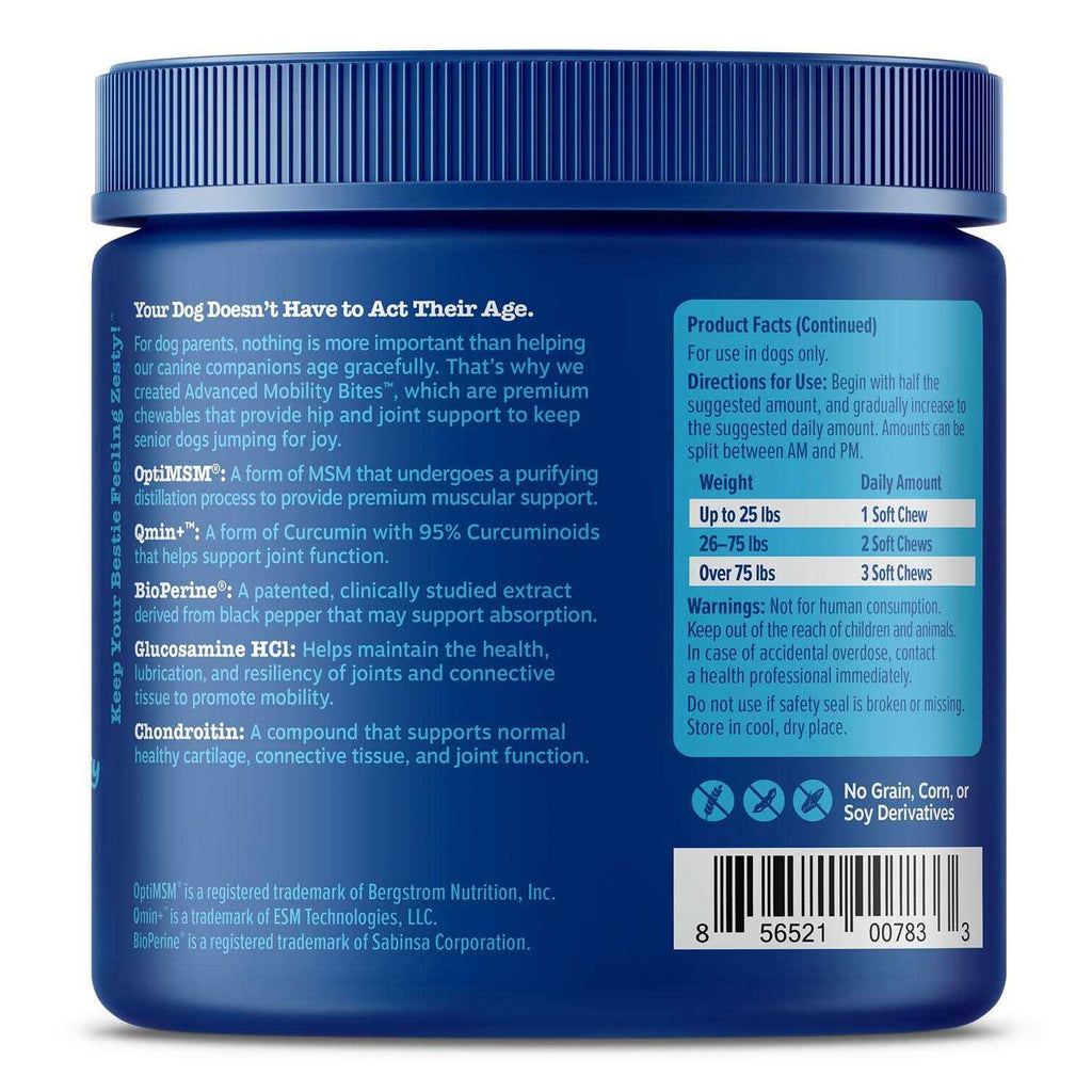 Advanced Hip Joint Mobility Bites for Senior Dogs T8987