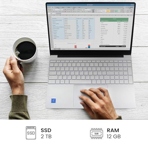 15.6" Laptop, Intel Quad-Core, 12GB RAM, 1TB SSD, Windows 11 Pro L7873