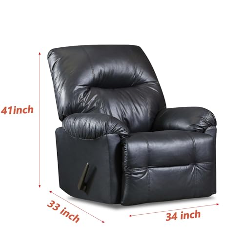 Black Leather Recliner Chair with Footrest U356025