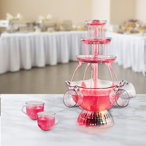 3-Tier Lighted Party Fountain, 1.5 Gallons, 8 Reusable Cups A189543