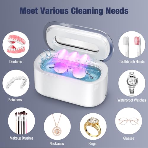 Ultrasonic Jewelry Cleaner, 48Khz 30W Portable with Digital Timer, 12OZ X876340