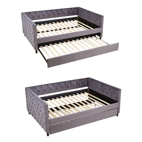 Beige Velvet 1-Seater Convertible Sofa Bed Q554