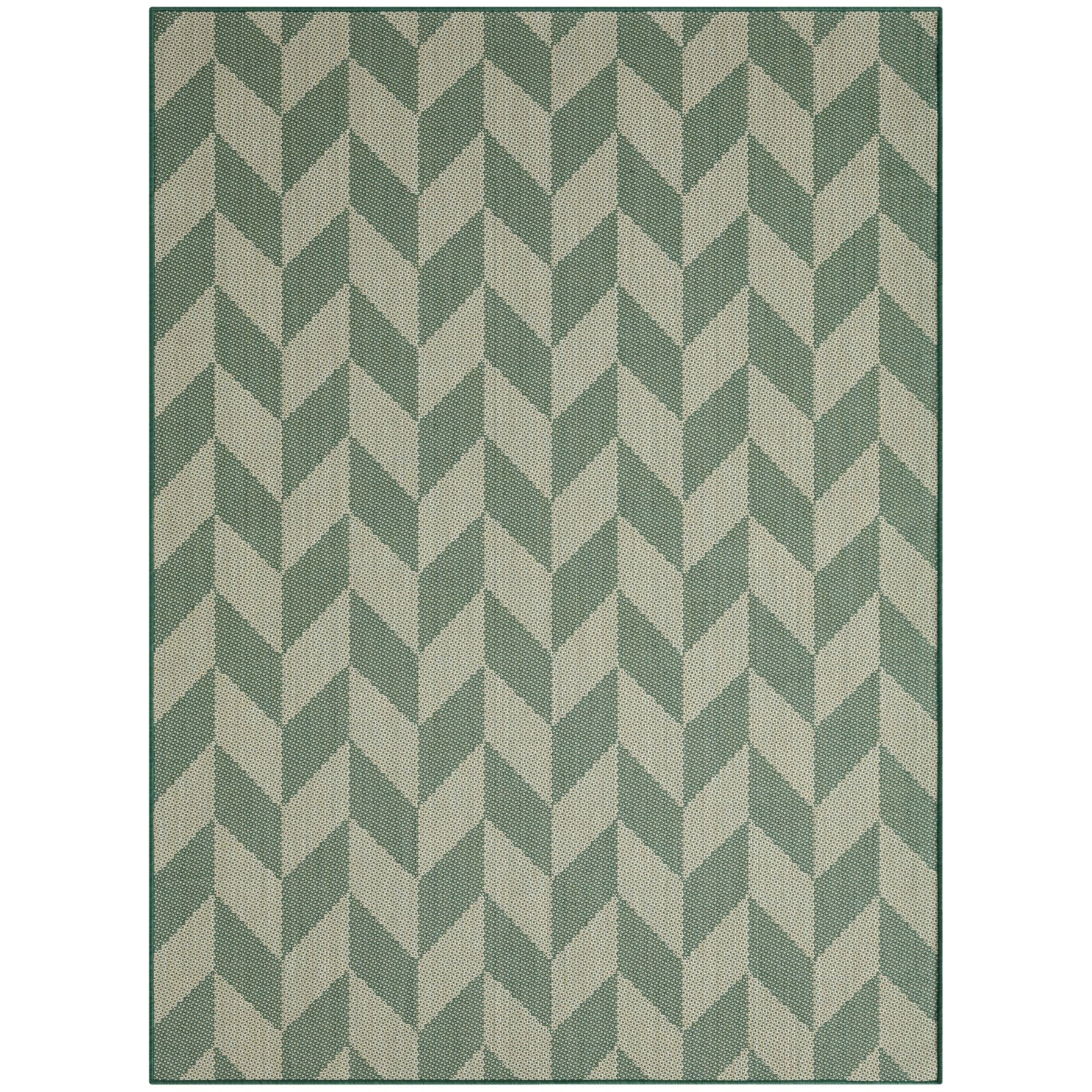 Beige/Green 5'2"x7'2" Indoor/Outdoor Area Rug C59919