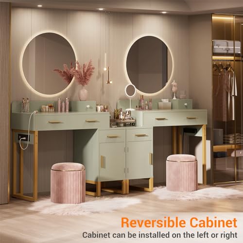 Black Vanity Desk with 4 Storage Drawers and Charging Station H59812