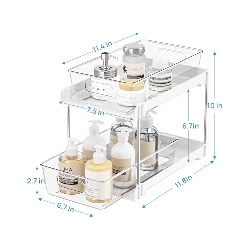 4 Pack Clear 2 Tier Under Sink Organizer with Track L5743