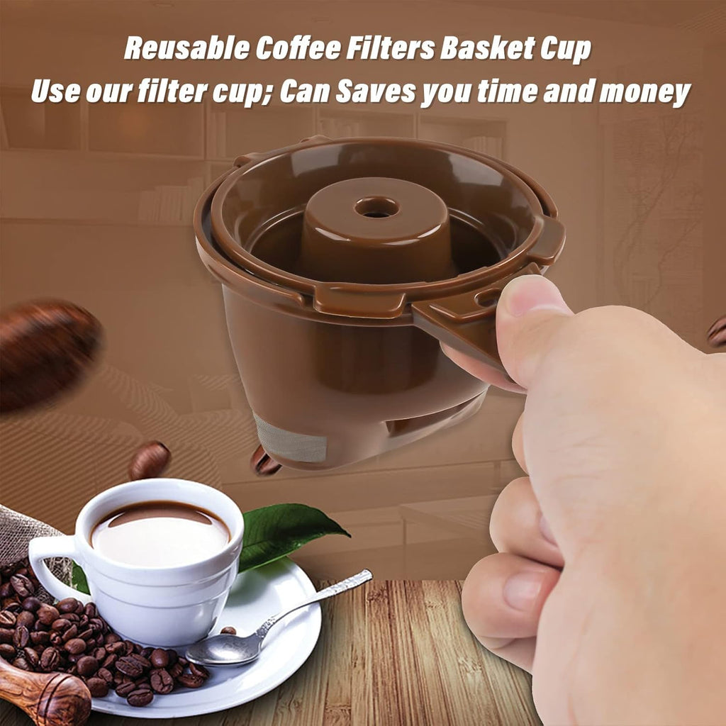 Single Serve Ground Coffee Brew Basket Reusable Coffee Filter Brown (2 Pack) W273123