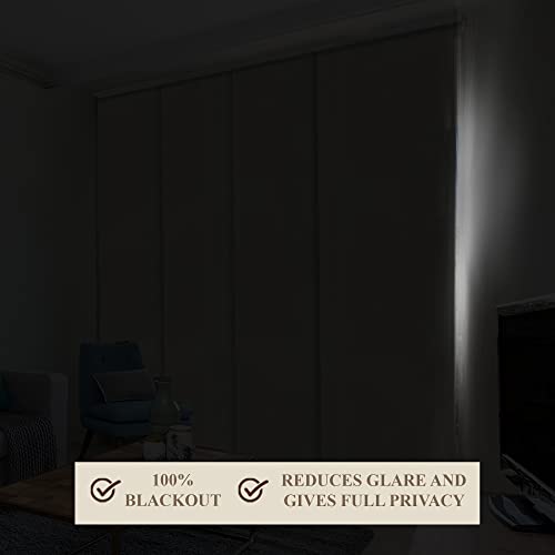 Blackout Fabric Sliding Door Blinds, W:46-86 x H: Up to-96 inches M501263
