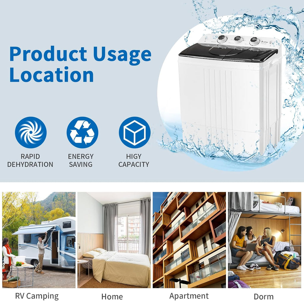 20LBS Compact Mini Twin Tub Washer H705