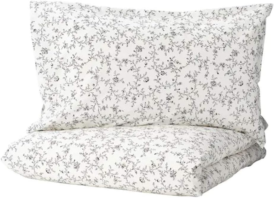 White Dark Gray Full/Queen Duvet Cover and Pillowcase(s) P418