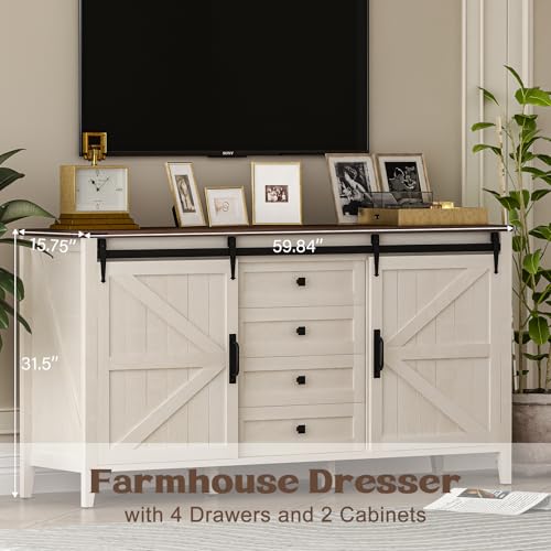 White 4 Drawer Wood Dresser U245734