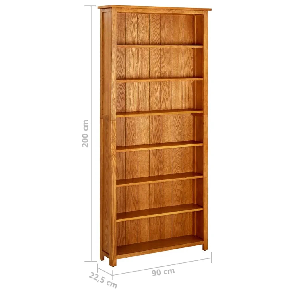 7-Tier Solid Oak Wood Bookcase A10708