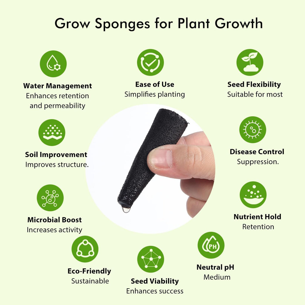50 Pack Hydroponic Grow Sponges Seed Starter Pods G648261