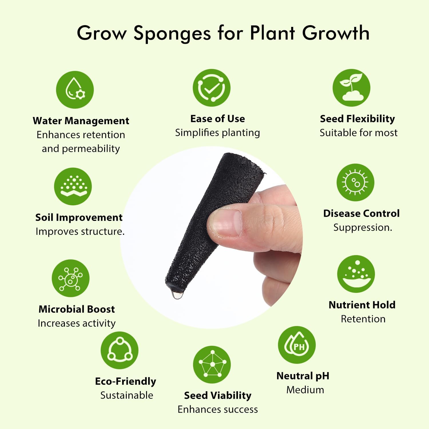 50 Pack Hydroponic Grow Sponges Seed Starter Pods G648261