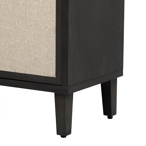 Beige 59.8" Wooden Sideboard Console Table with 4 Doors and Adjustable Shelves L473942