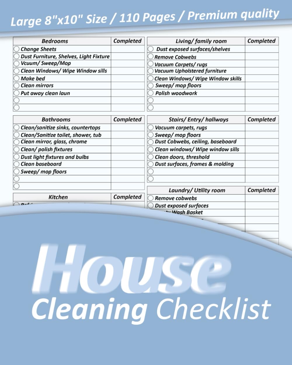 House cleaning checklist P20122