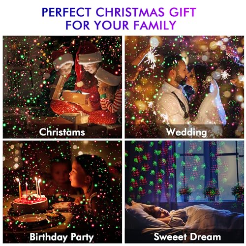 Red & Green Christmas Light Projector with Remote W1272