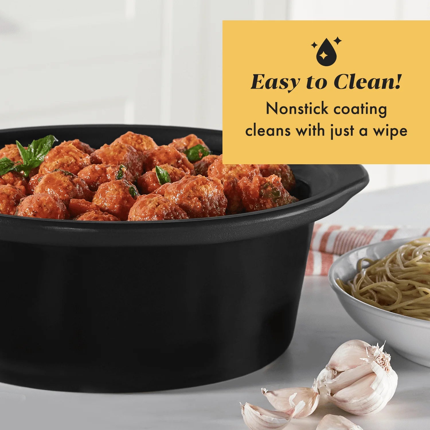 7-Quart Manual Slow Cooker, Black S11946