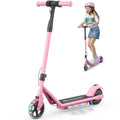 Electric Scooter with Adjustable Speed and Height, Colorful Lights, Double Brake Q874410