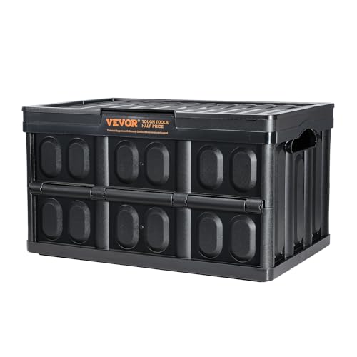 45L Collapsible Storage Bins with Lids 3 Packs Stackable Utility Crates with Handles Large Folding Containers S2671