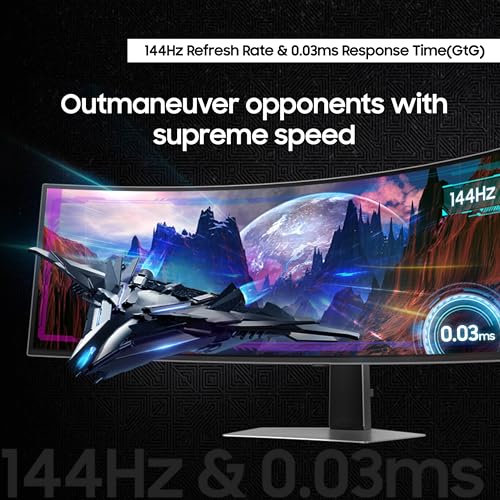 49" Dual QHD QD-OLED Curved Gaming Monitor, 144Hz, 0.03ms Y445