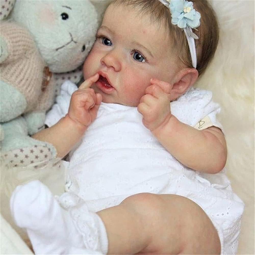 20 inch Handmade Vinyl Weighted Cloth Body Newborn Girl Doll R4165