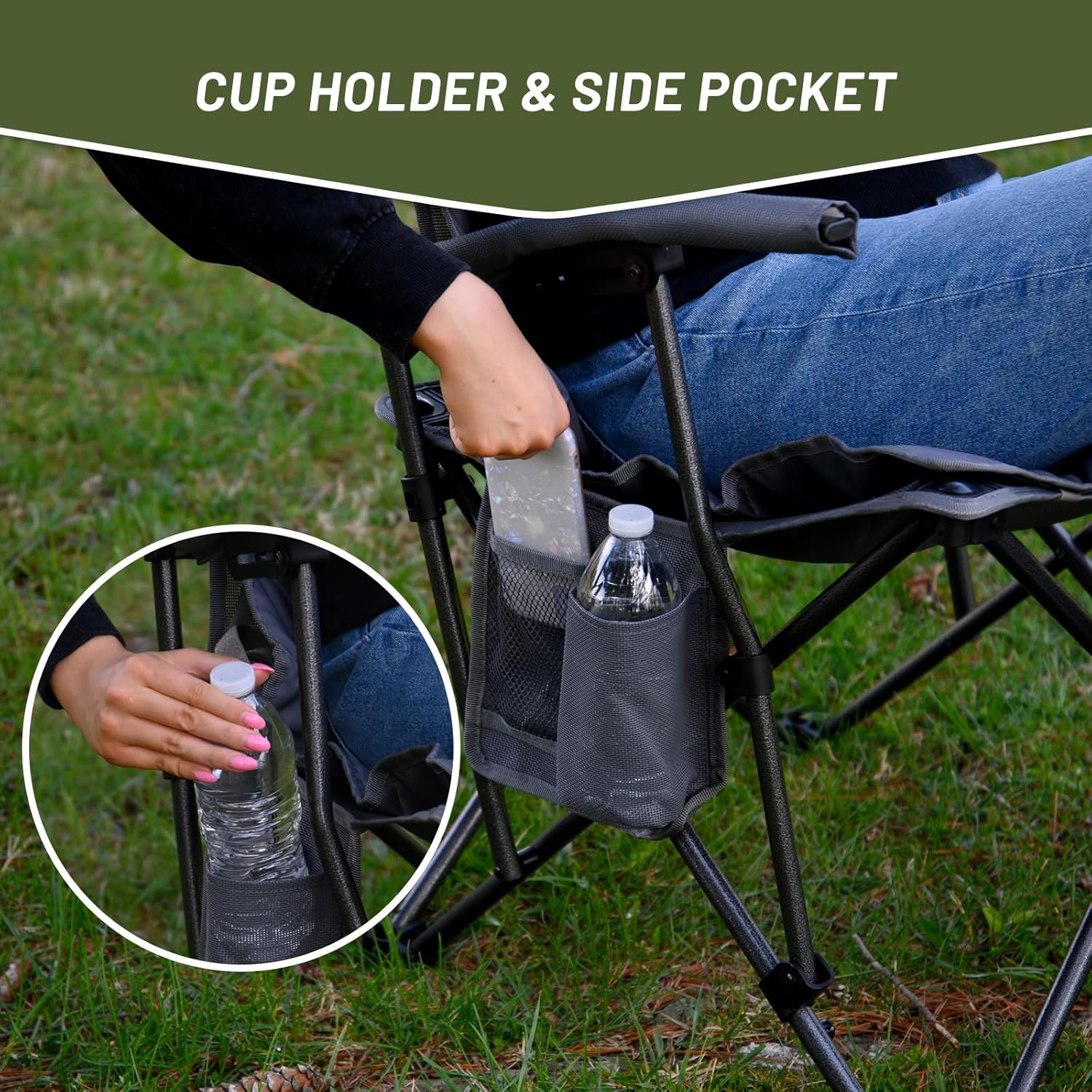 Grey Folding Outdoor Camp Chair Q3852