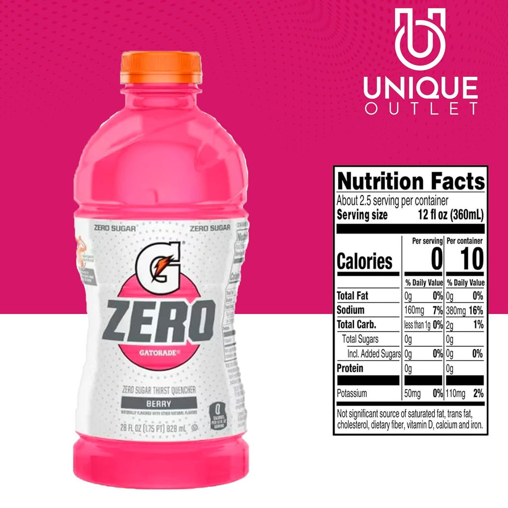 9-Pack Berry Electrolyte Enhanced Sports Drink 28 fl oz Plastic Bottle L32728