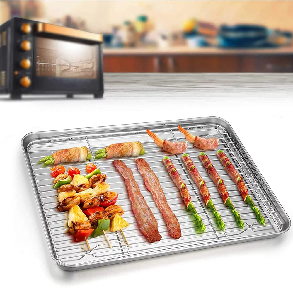 Stainless Steel Baking Sheet with Rack Set, 6 Pieces E814931