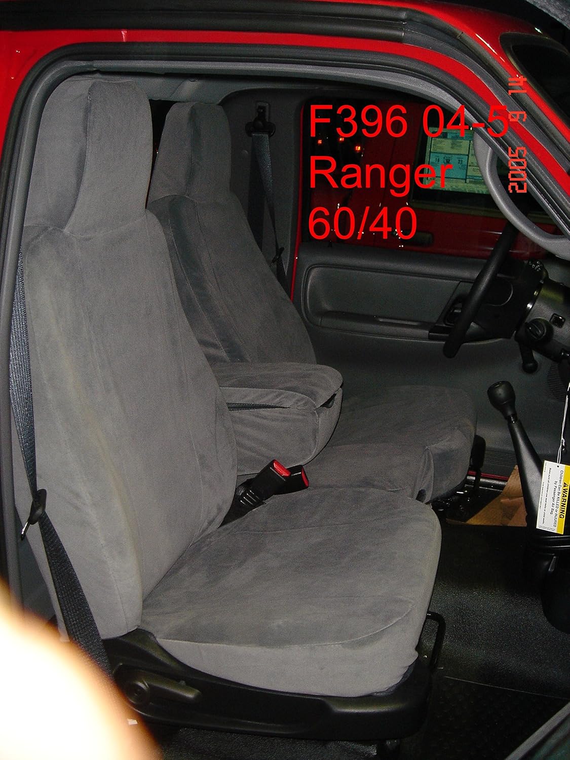 Black/Taupe Automotive Velour Seat Covers for 60/40 Split Bench Seat D9331