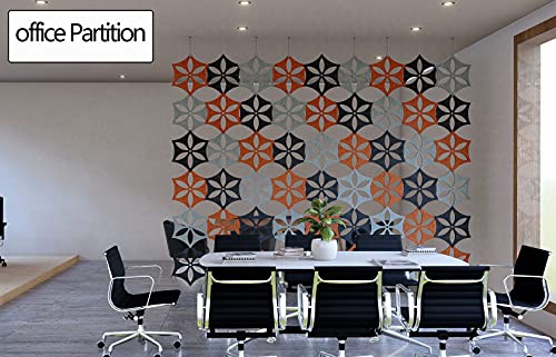Orange 12 Pcs 14"x12" Polyester Fiber Room Divider Panel L147