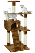 Beige Compact Cat Tree with Ladder F884909