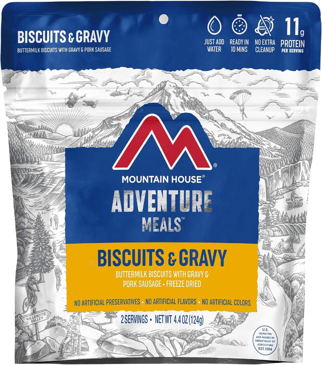 Freeze Dried Biscuits & Gravy and Lasagna with Meat Sauce, 2 Servings Each Z71710