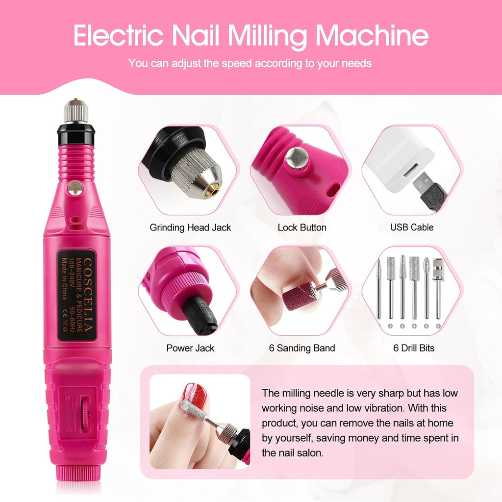 45pcs Acrylic Nail Kit with Drill and UV Light I5763