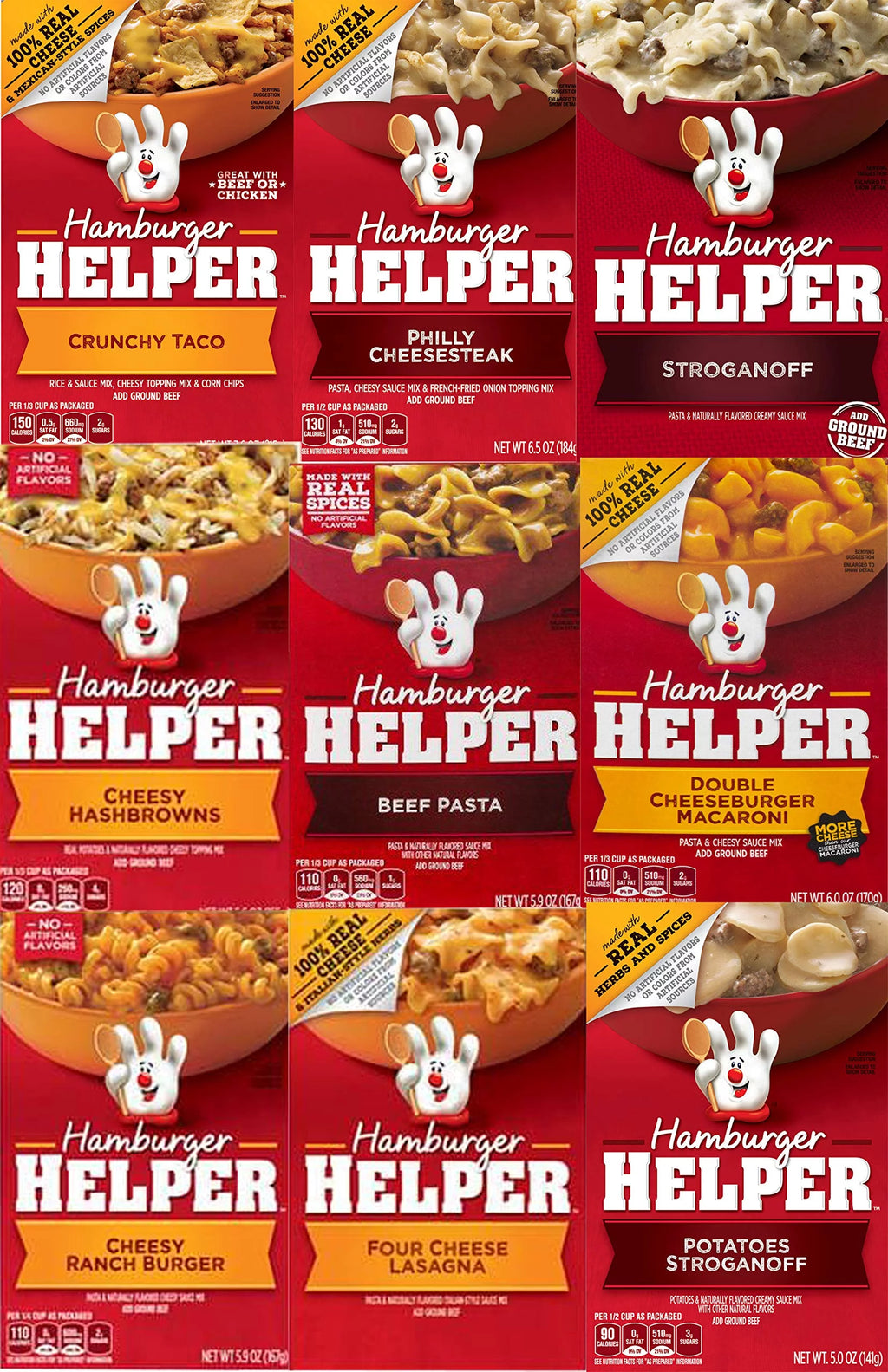9 Pack Hamburger Helper Variety Pack C208