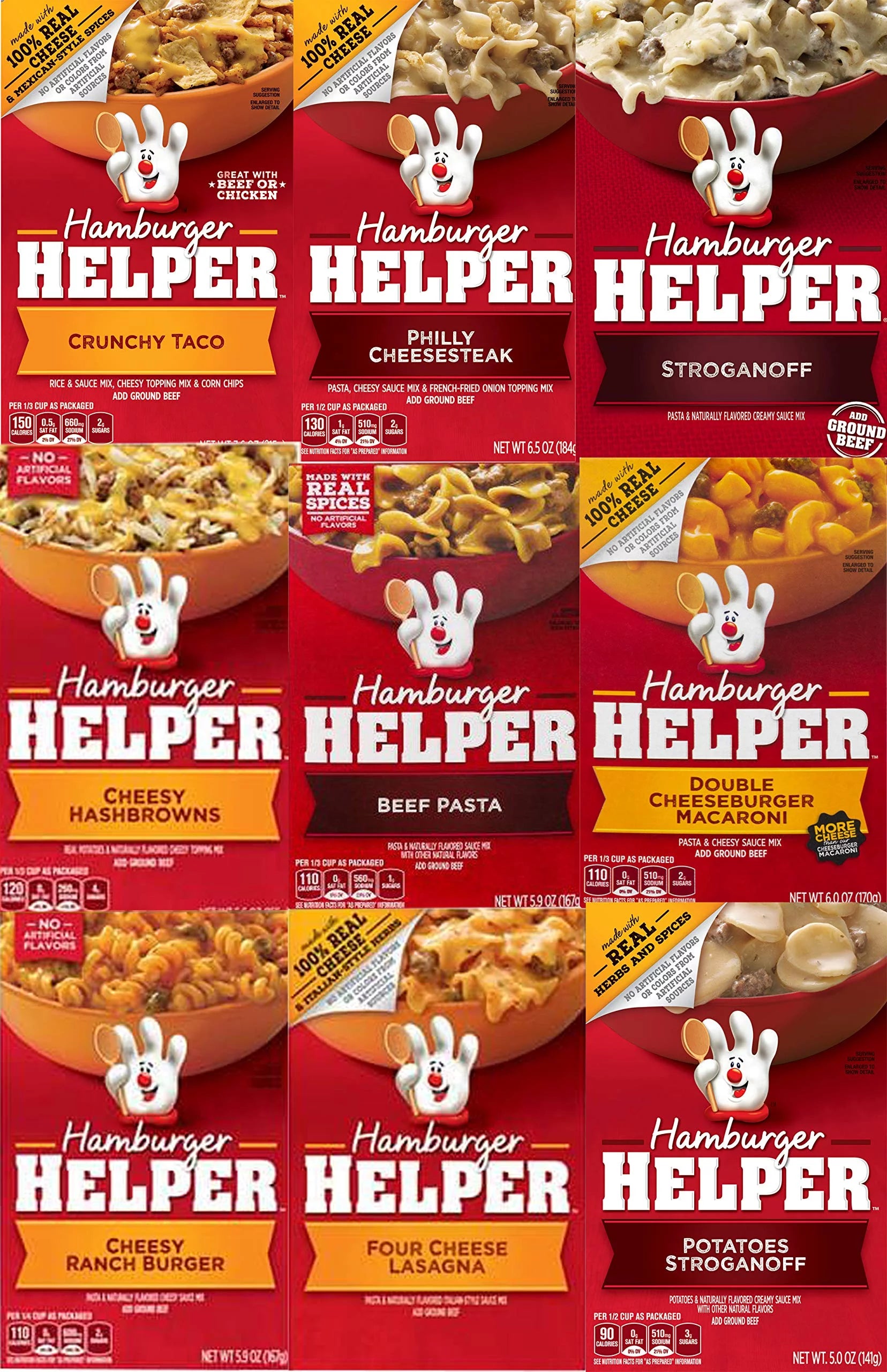 9 Pack Hamburger Helper Variety Pack C208