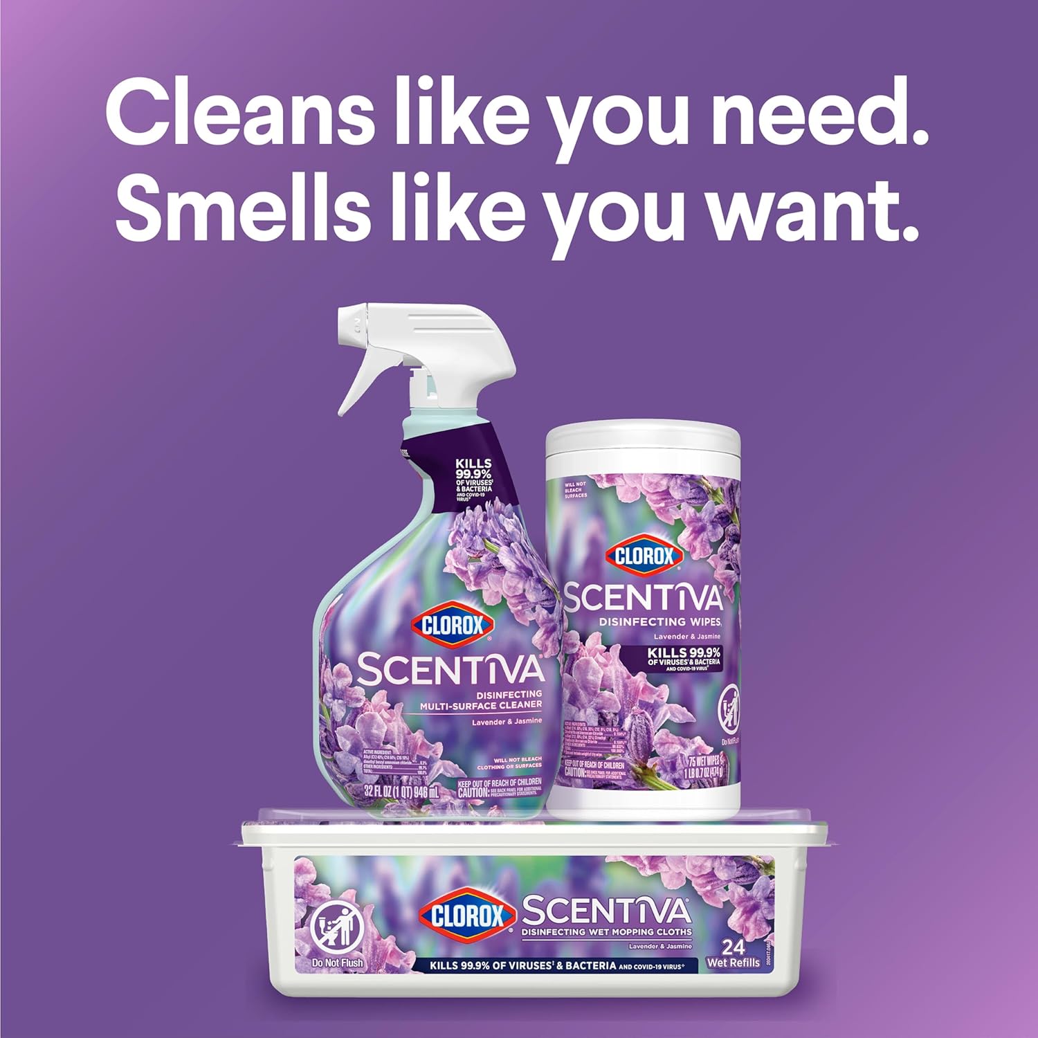 Lavender and Jasmine Disinfecting Multi-Surface Cleaner, 32 Fl Oz D3522