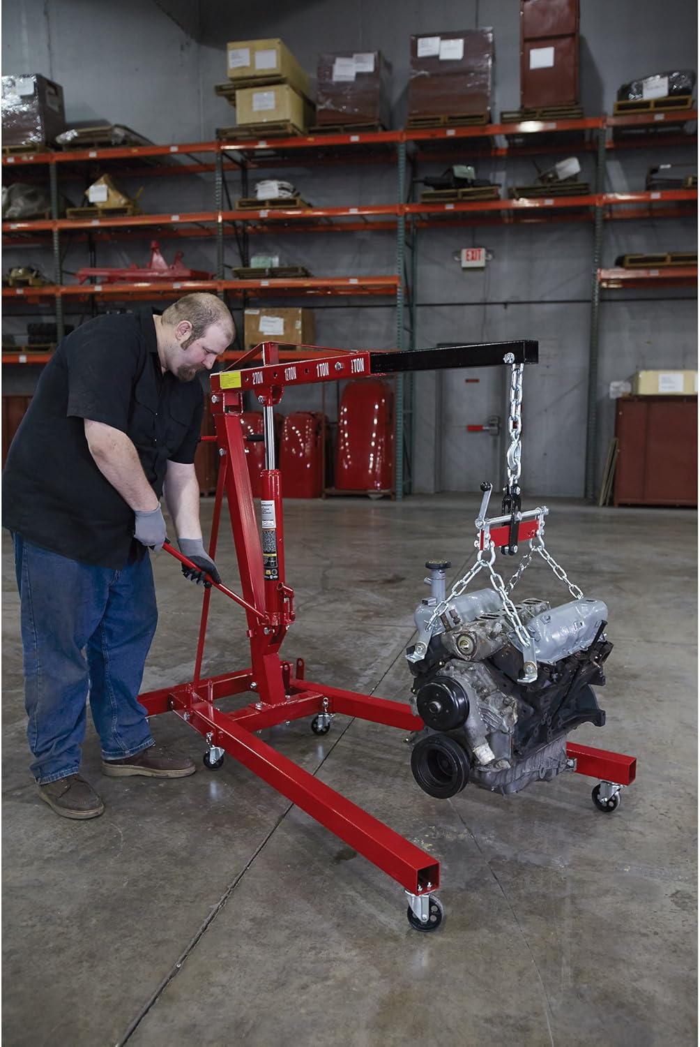 2-Ton Hydraulic Engine Hoist with Load Leveler R2238