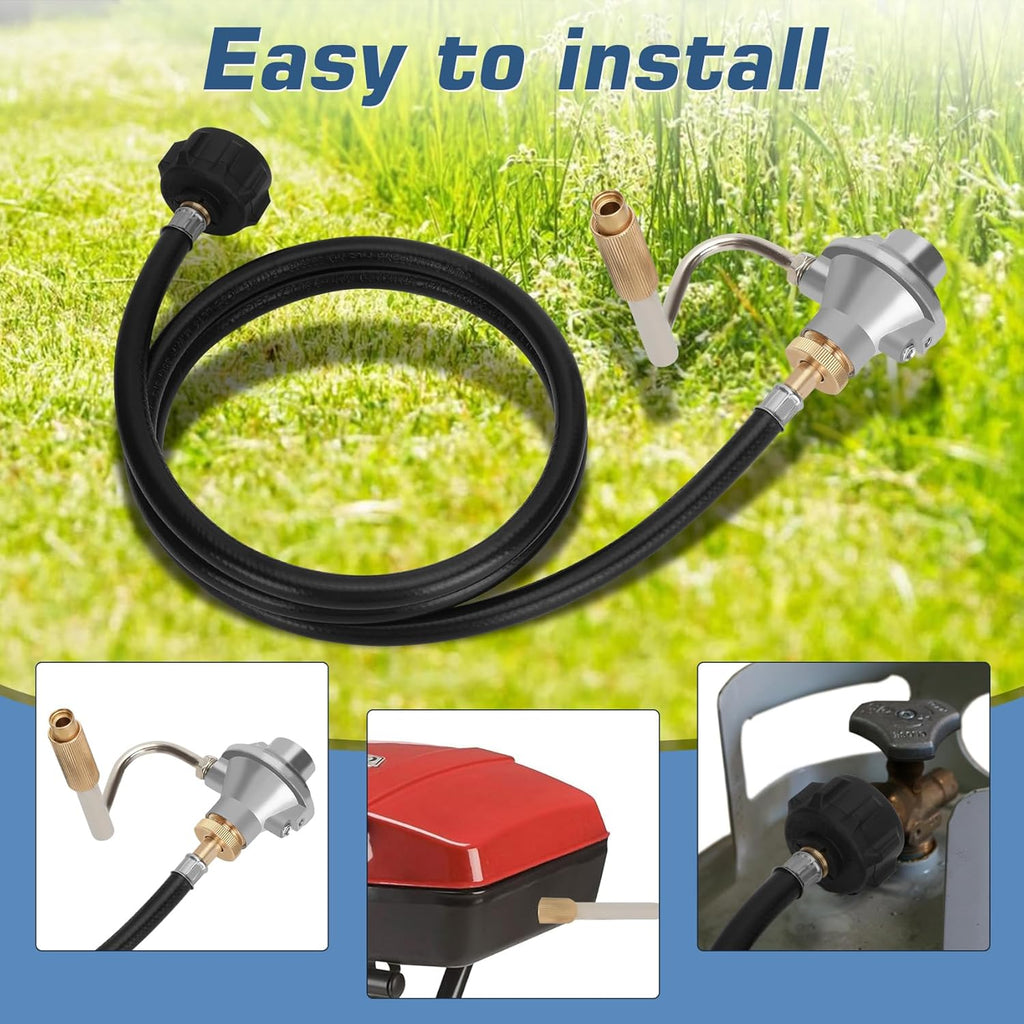 Grill Regulator with 5 Feet Propane Adapter Hose B528646